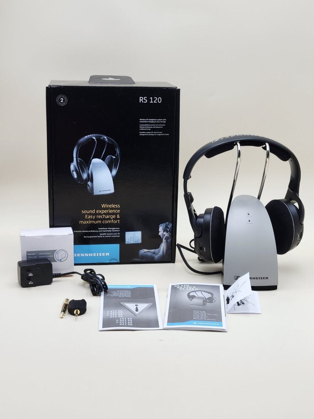 Sennheiser RS 120 Ear-Pad (On the Ear) Charging Cradle Transmitter Black